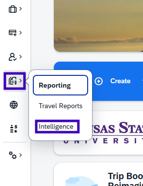 intelligence in the concur menu